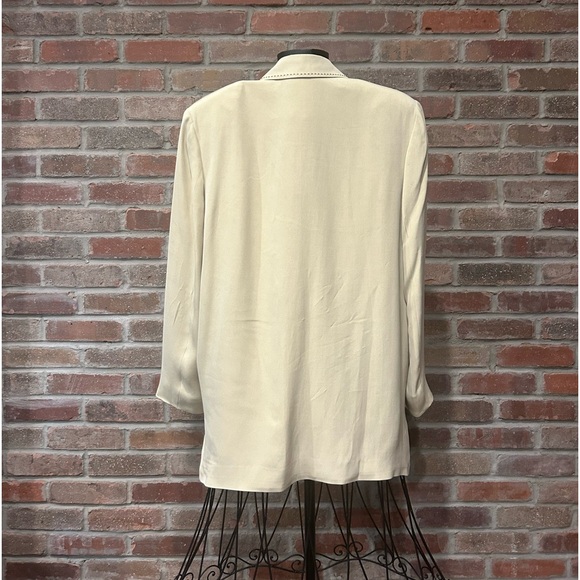 Moda Seta by Sandra King Size Large 100% Silk Khaki Top and Blazer - Picture 2 of 7